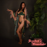 Caftan Beach Cover Feather Flamingo Wrap Shawl Kaftan Tiki Retro Kimono Palm Tree Emerald Green Burlesque Tropical Oasis Cocoon Dressing Gown Pink Caribbean Hukilau Viva Las Vegas Damask Mediterranean Jezebel's Boudoir Carnival Jewel Tone Festival