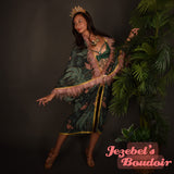 Caftan Beach Cover Feather Flamingo Wrap Shawl Kaftan Tiki Retro Kimono Palm Tree Emerald Green Burlesque Tropical Oasis Cocoon Dressing Gown Pink Caribbean Hukilau Viva Las Vegas Damask Mediterranean Jezebel's Boudoir Carnival Jewel Tone Festival