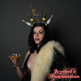 New Year’s Eve Headpiece NYE Champagne Glass Mini Bottle Headband Disco Ball Cheers Celebration Bubbly Sparkling Wine Celebrate Unique Quirky New Orleans Festival Carnival Hand Made Kitsch Accessories Crown Glam Holidays Novelty Bubbles