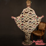 Velvet Art Nouveau Moth Bat Wing Pink Dress Gown Pearl Cocoon Robe Kimono Fantasy Gold Oddity Drag Queen Burlesque Bohemian Flowing Costume Glamorous Fortune Teller Vaudeville Jezebel's Boudoir Photoshoot Duster Romantic Majestic New Orleans Drop Waist