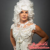 Skeleton Ribs Victorian Lace Pearl White Chest Piece Oddity Crystal Halloween Ghost Costume Bib Collar Gothic Romantic Statement Necklace Jabot Tassel Breast Fashion Fantasy Majestic Wedding Empress Gore