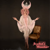 Pink Moon Lace Star Flower Crown Goddess Majestic Tarot Polaris Witch Wicca Mystical Headdress Electric Forest Cosmic Galaxy Empress Pagan Fairy Faerie Headpiece Pastel Rose Art Nouveau Oracle Ethereal Astrology Occult Priestess Maternity Fantasy Magical