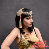 Silver Desert Princess Headpiece, Bohemian Priestess Exotic Fortune Teller Oracle Pagan Burlesque Goddess Costume, Festival Belly Dance Arabian Face Chain Coin Cleopatra Egyptian Headdress, Boho Art Deco Nouveau Empress Unique New Orleans Hand Made