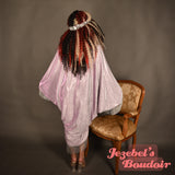 Lavender Art Nouveau Pink Iridescent Silver Fringe Duster Flapper Costume Burlesque Cover Gatsby Fantasy Bohemian Flowing Bat Wing Kimono Cocoon Poiret Fortune Teller Belly Dance Drag Queen Burlesque Fantasy Festival Carnival Goddess Majestic Purple