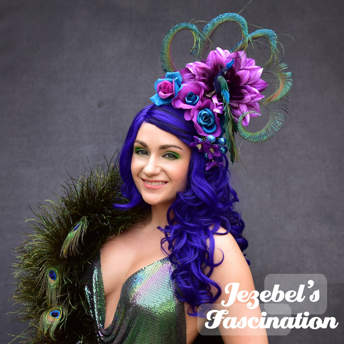 Mardi Gras Peacock Feather Fascinator and Chandelle Feather Boa Decorative  Feather Headpiece Indian Headdress Carnival Costume Feather Boas for Party