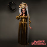 Star Halo Crown Celestial Gold Silver Velvet Headpiece Fringe Burlesque Galactic Queen Cosmic Goddess Costume Maternity Art Nouveau Headdress Vaudeville Fortune Teller Mystical Unique New Orleans Mardi Gras Carnival Headwear Hand Made Magic Witch Wizard