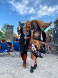 Luna Moth Art Nouveau Moon Phases Robe, Star Gold Black Witch Bat Wing Fortune Teller Duster, Mushroom Oracle Kimono, Fringe Celestial Dressing Gown, Festival Oddity Robe Flowing Belly Bohemian Dance Goddess Fantasy Costume Priestess Mystical Wings Festie