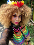 Rainbow Feather Crown Fairy Fantasy Pixie Oracle Nymph Goddess Gay Pride Sprite Renaissance Drag Queen Majestic Rave Festival Headdress Faerie Costume Fey Roy G Biv Headpiece Burning Man Circlet Ren Fest Wreath New Orleans Unique Hand Made Theater