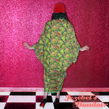 Tiki Caftan Beach Cover Pom Pom Tassel Wrap Kaftan Man Eating Plant Kimono Burlesque Tropical Oasis Venus Fly Trap Blood Audrey II Cocoon Dressing Gown Monster Psychobilly Hukilau Carnivorous Viva Las Vegas Jezebel's Boudoir Mardi Gras Kelly Gilleran