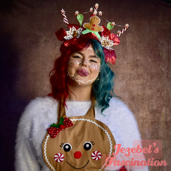Ugly Christmas Sweater Gingerbread Man Lady Woman Girl Headband