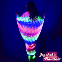 Neon Rainbow Sequin Duster, Glam Festival Glowing Kimono, UV Reactive Black Light Unisex Gown, Rave Festival Synthwave Vaporwave Electric EDC Dressing Robe, Oracle Dance Wrap Shawl Cover, Drag Queen Burlesque Costume Mardi Gras Carnival Goddess