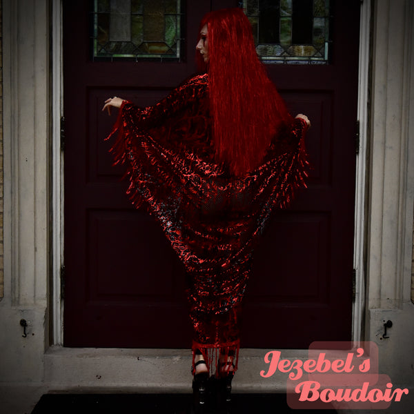 vampire red dress Blood Red Splatter Vampire Costume Robe, Metallic Countess Bathory Gla – Jezebel's Fascination