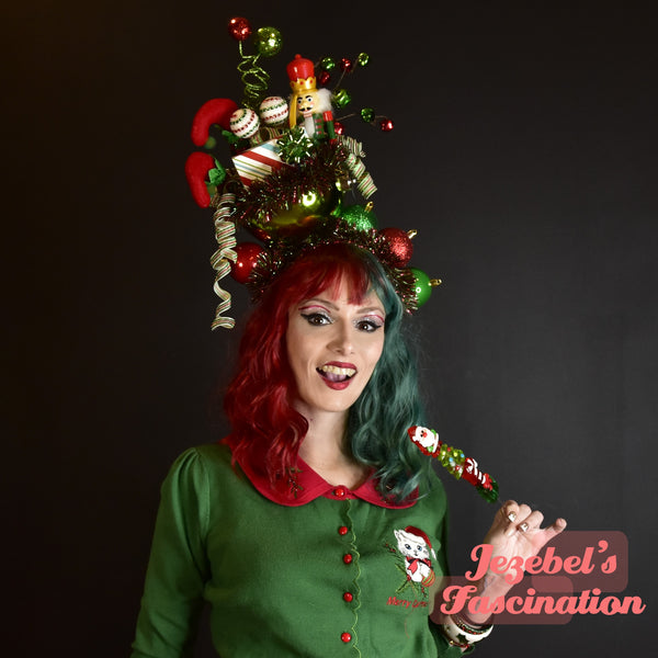 head dress for christmas Golden Glitter Snowflake Christmas Cabaret Headdress