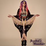 Astrology Wheel Pastel Rainbow Witch Duster, Celestial Crescent Moon Star Sun Bat Wing Dressing Gown, Planet Fortune Teller Zodiac Robe, Flowing Oracle Occult Priestess Pagan Belly Dance Flowing Costume, Mystical Eye Fantasy Goddess Majestic Bohemian