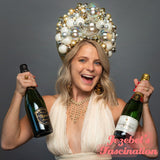New Year’s Eve Headpiece NYE Champagne Bubbles Headband Pearl Celebration Gold Silver Crown Bubbly Sparkling Wine Celebrate Unique Headdress Hand Made New Orleans Costume Drag Queen Theater Carnival Festival Parade Majestic Funny Novelty