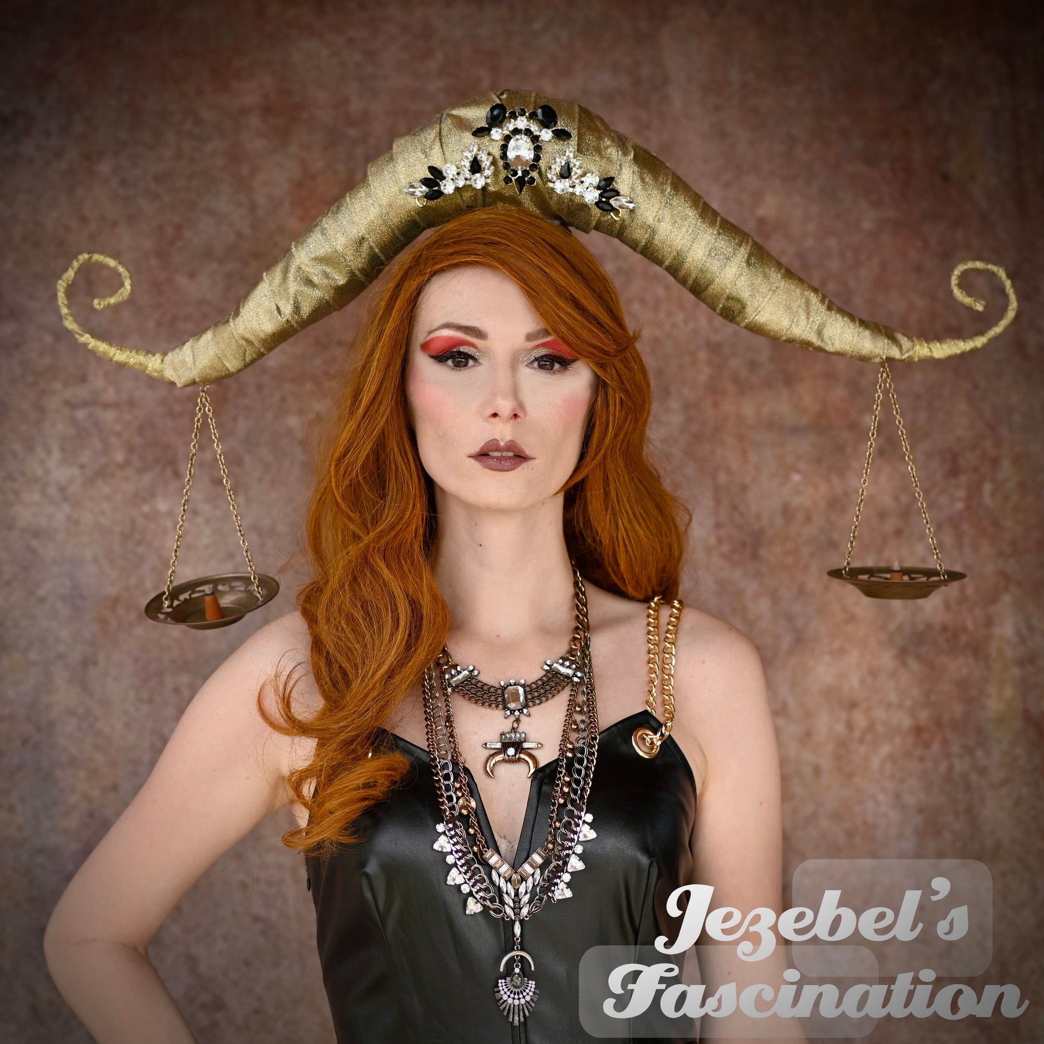 Gothic Crown hot - Horned Fantasy Headdress - Tribal Fusion Headpiece